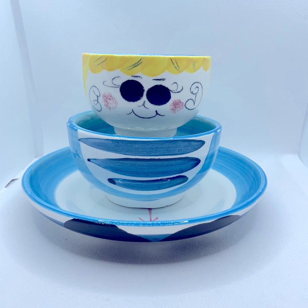 Italian pottery 3 piece serving set